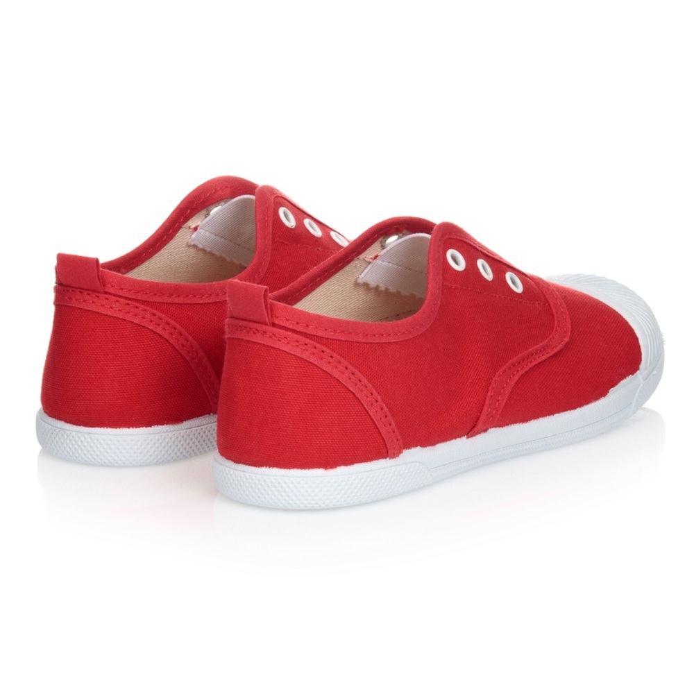 Toddler Girl Red Canvas Slip-on Trainers by KIKU - Boutique Kids Sneakers - Picture 7 of 15